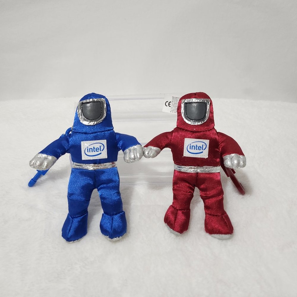 INTEL BUNNY PEOPLE KEYCHAIN 1997 SET OF 2